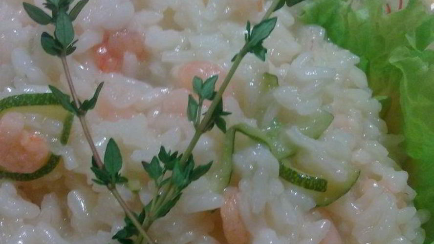 Рецепт ризотто с креветками и цукини