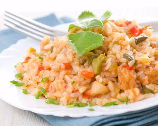 Ризотто с курицей и овощами