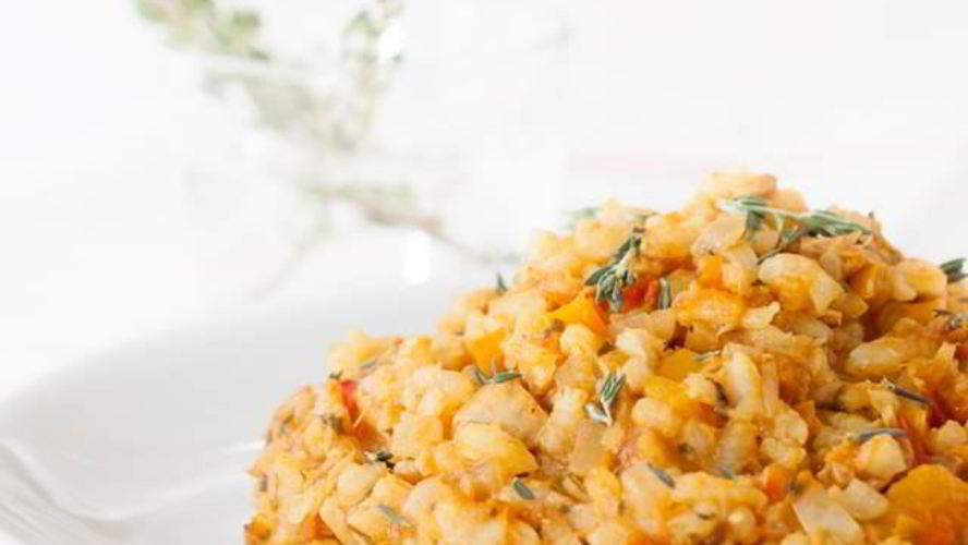 Рецепт ризотто с помидорами и свежим тунцом