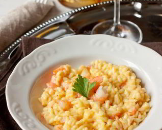 Ризотто с шафраном и креветками