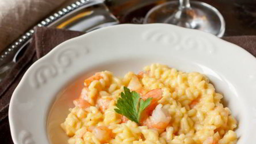 Рецепт ризотто с шафраном и креветками