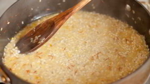 ризотто с шафраном и креветками