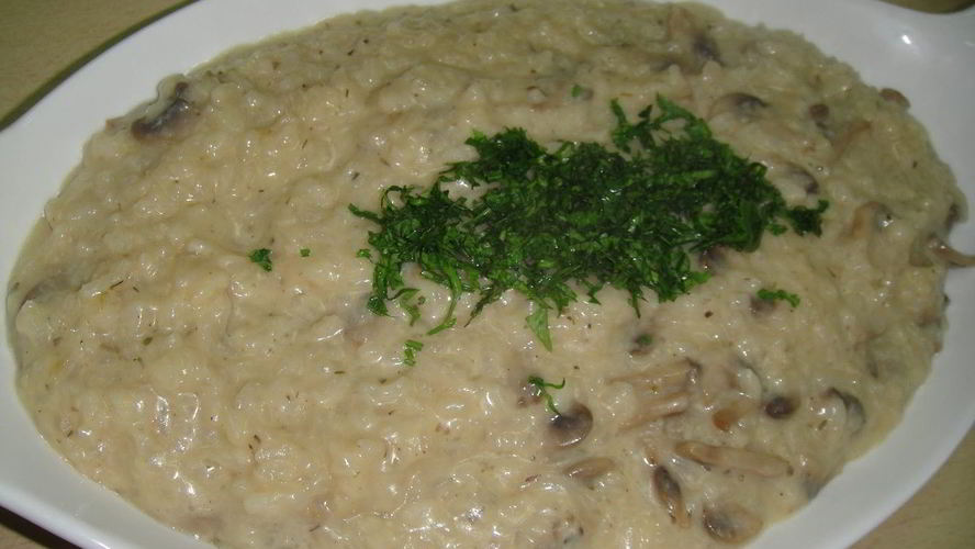 Рецепт ризотто с сыром и грибами