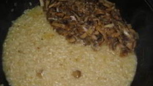 ризотто с сыром и грибами