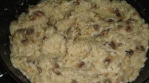 ризотто с сыром и грибами