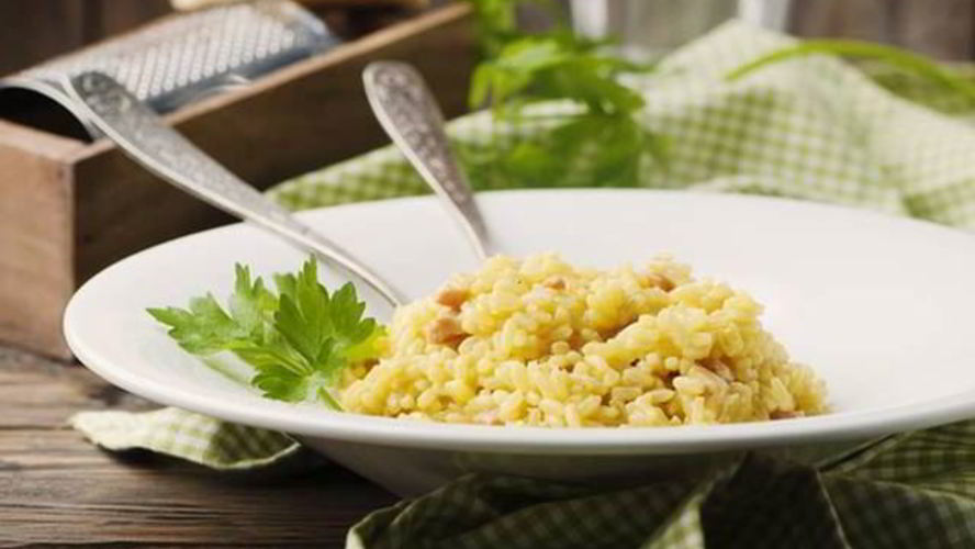 Рецепт ризотто с ветчиной и цукини