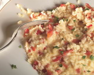 Ризотто со сливками и сладким перцем