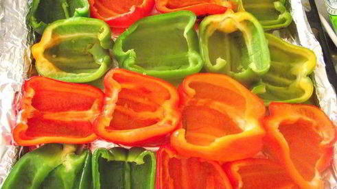 сладкие перцы, фаршированные ризотто