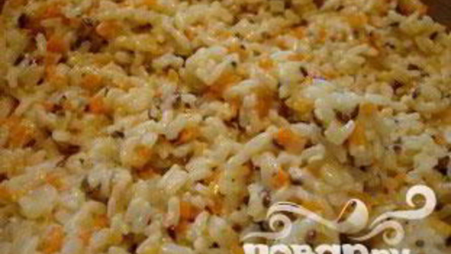 Рецепт сливочного ризотто с кубиками овощей и семенами льна