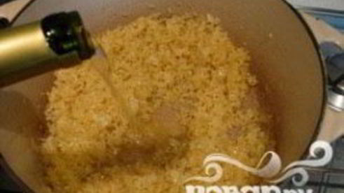 сливочное ризотто с кубиками овощей и семенами льна