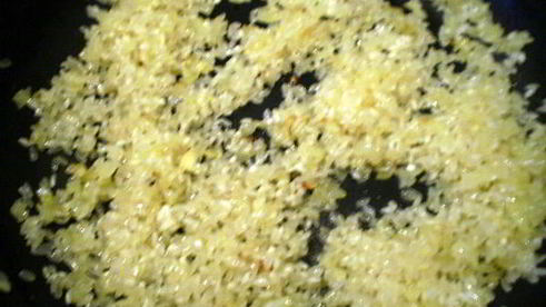 яблочное ризотто с креветками