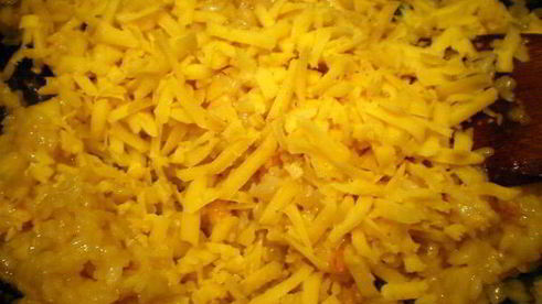 яблочное ризотто с креветками