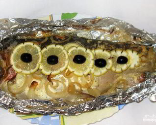 Форель с лимоном в фольге