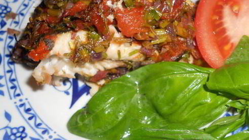 камбала запеченная по-сицилийски