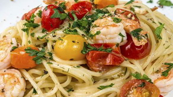 Рецепт Креветок с овощами