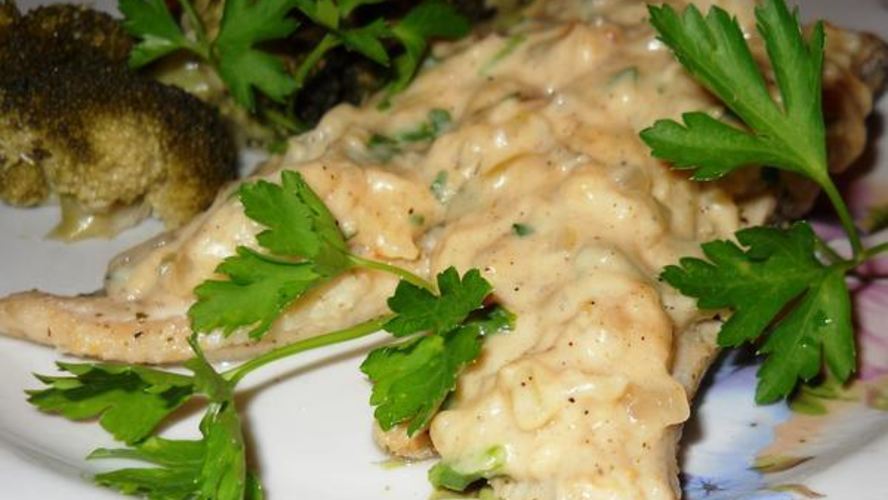 Рецепт рыбы на пару под луково-горчичным соусом