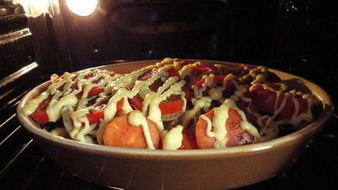 рыба на подушке из риса