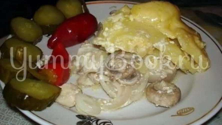 Рецепт рыбы в сметанном соусе с грибами
