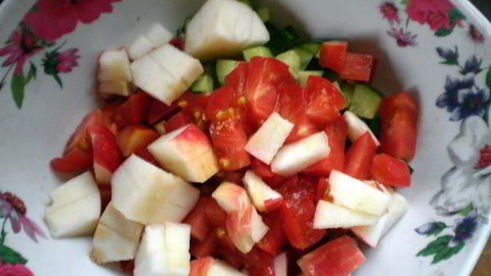 судак в имбирном маринаде на овощной подушке