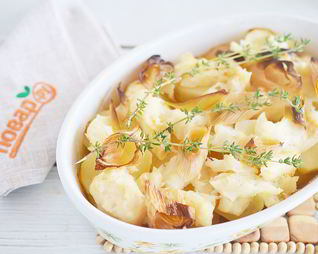 Запеченное филе тилапии на картофельной подушке