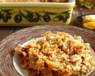 Запеченные фарфалле с фаршем