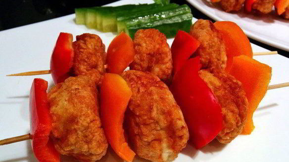 Рецепт Хрустящих куриных шашлычков на ужин