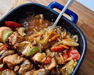 Куриный шашлык с гарниром в духовке