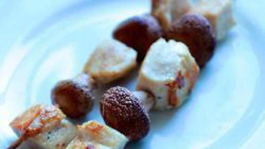 Рецепт куриных шашлычков с грибами