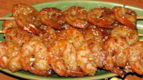 шашлычки из креветок