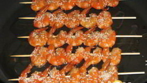 шашлычки из креветок