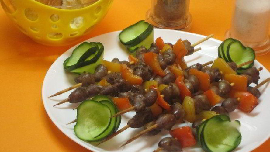 Рецепт шашлычков из куриных сердечек