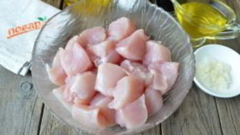 шашлычки из курицы в меду с овощами