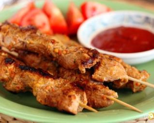 Шашлык из индейки с беконом