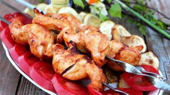 Рецепт Шашлыка из курицы с томатно-луковым маринадом