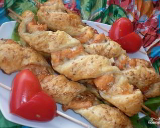 Шашлык из рыбы в духовке