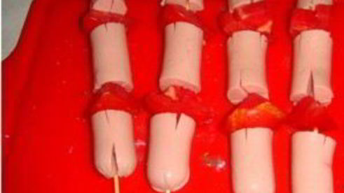 шашлык из сосисок