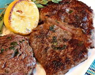 Стейк с цитрусами