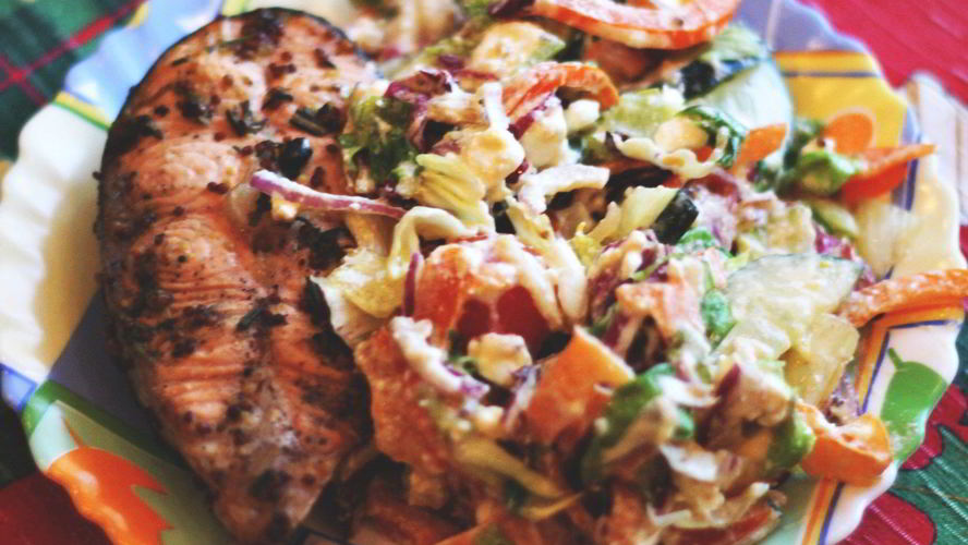 Рецепт стейка семги с лаймом и травами