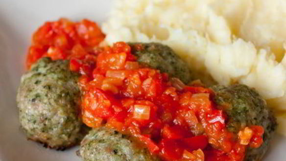 Рецепт Шпинатных тефтелей с перечным соусом