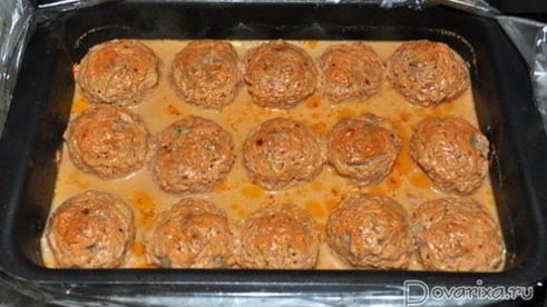 тефтели, запеченные в рукаве