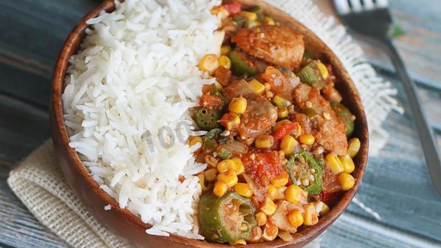 Рецепт тушеной бамии с курицей