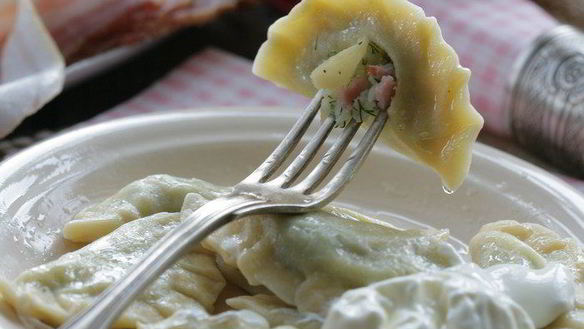 Рецепт Вареников с картофелем, беконом и укропом