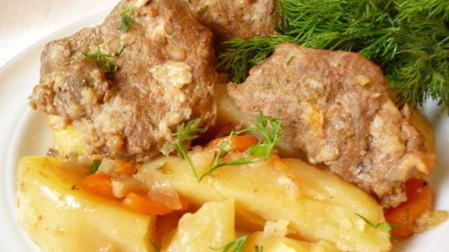 Рецепт пьяноежаркого из говядины запеченное в горшочке