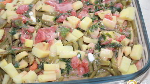 жаркое из индейки со стручковой фасолью