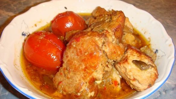 Рецепт Жаркого из свинины с грибами и баклажанами