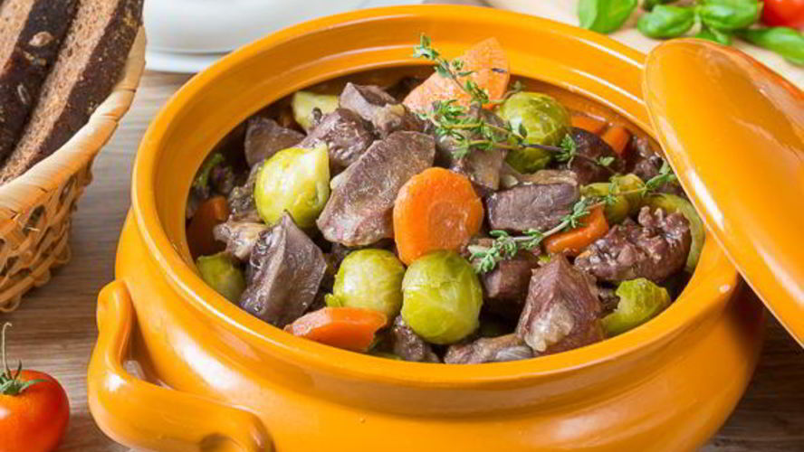 Рецепт жаркого из свиного сердца с брюссельской капустой