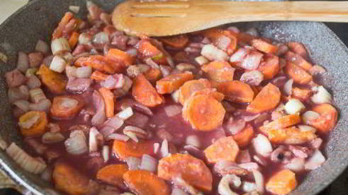 жаркое из свиного сердца с брюссельской капустой