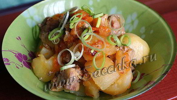 Рецепт Жаркого со свининой и картошкой в мультиварке Steba