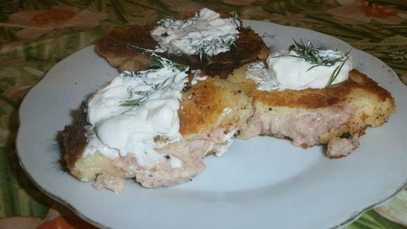 Рецепт Картофельных зраз с ветчиной и сыром