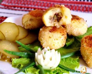 Постные картофельные зразы с грибами